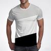 Retro contrasting splicing men's T-shirt, simple and fashionable for daily wear in summer, 3D printed T-shirt, casual oversized T-shirt