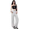Spring Summer Lace Trim Raised Side Seam Design Slim Relaxed Saber Cut High Waist Denim Pants For Women Casual Pants Oversize Denim Trousers