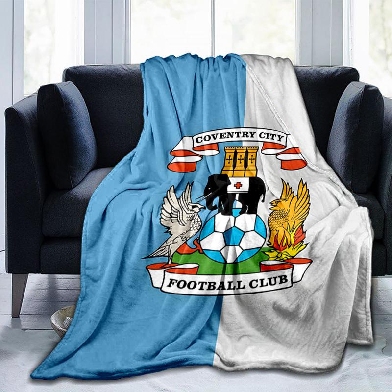 Coven-try Football Club Crest Printed Throws Blanket Soft Flannel Blankets for Couch Bed Gifts for Men Women Picnic blanket Christmas gifts