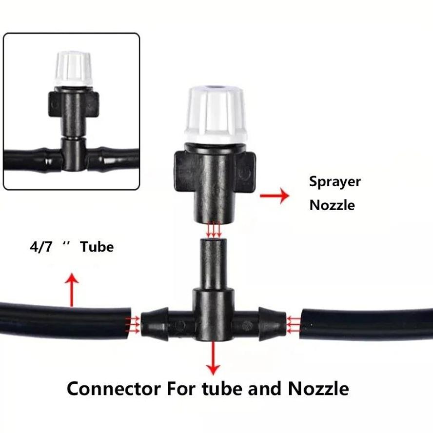 10Meters New Irrigation Garden Sprayer System with 10 Sprinklers Nozzles Misting Fog Cooling Water Sprayer for Agricultural Use