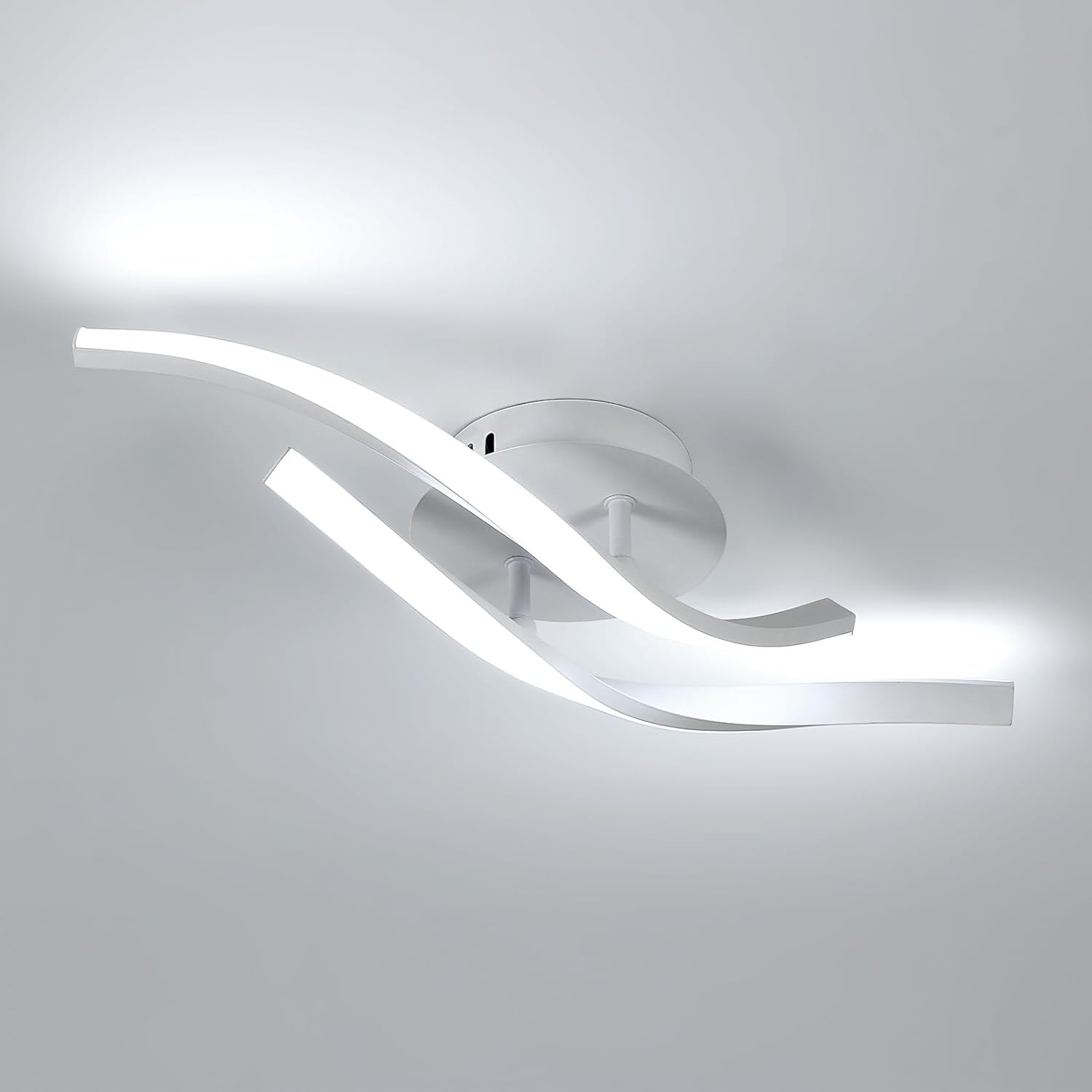 

Потолочные светильники для гостиной, волнистые, с 2 двойными лампами, современные светодиодные потолочные светильники 6500k для гостиной, спальни, кухни, ресторана, 16 Вт