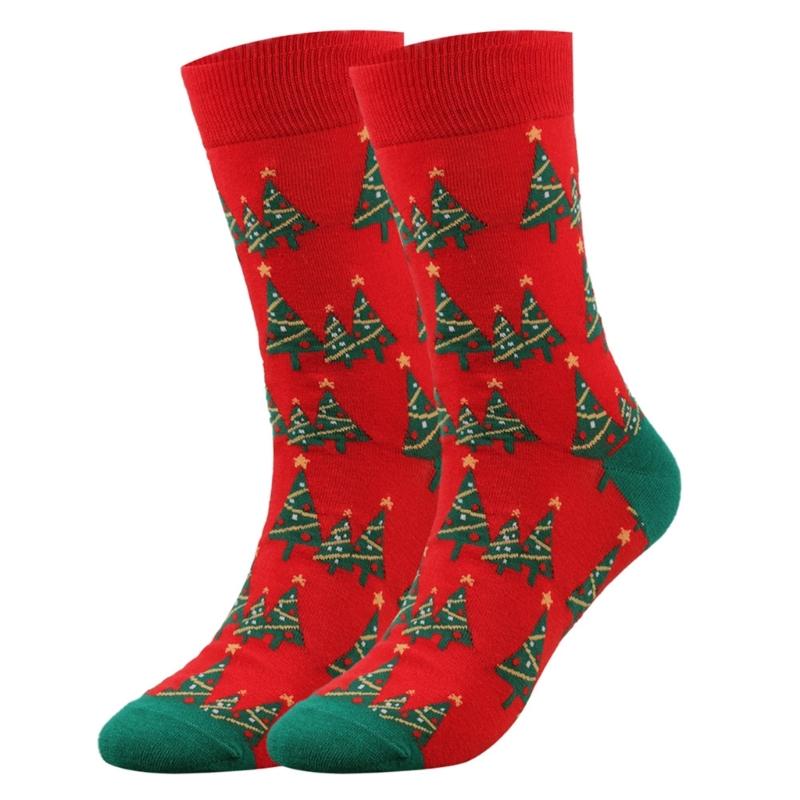 Christmas Crew Socks Funny Novelty Ankle Socks Cartoon Christmas Socks Cotton Booties Socks Calf Socks for Women Men
