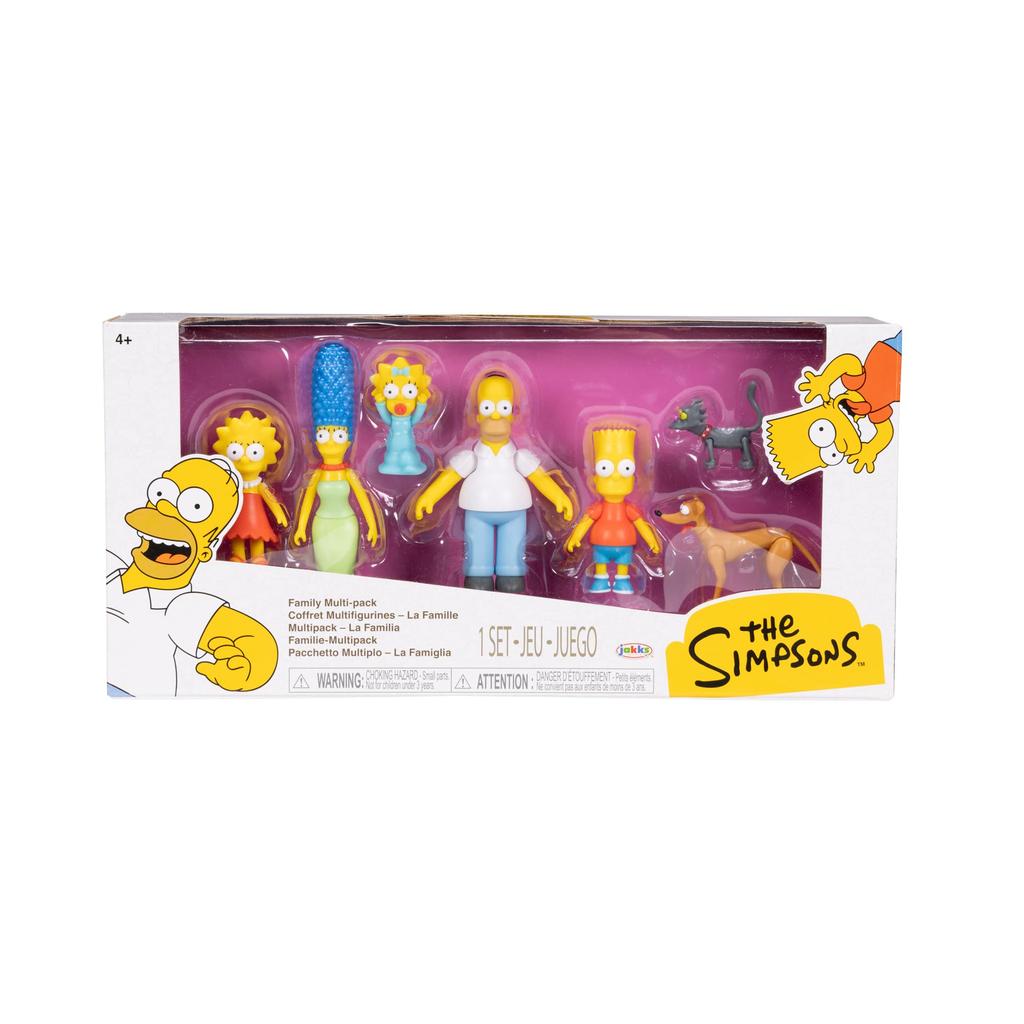 Disney Simpsons Action Figure Family Multipack 2.5-inch Scale Figures Includes Homer, Marge, Bart, Lisa, Maggie, Santa's Little Helper, and Snowball
