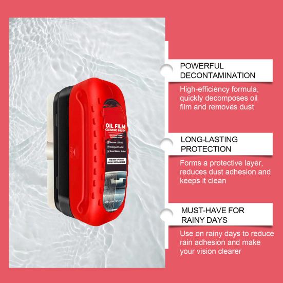 Car Powerful Windshield Cleaner Oil Film Remover Easy To Clean Anti-Fog Protection Multipurpose Automotive Cleaning Brush