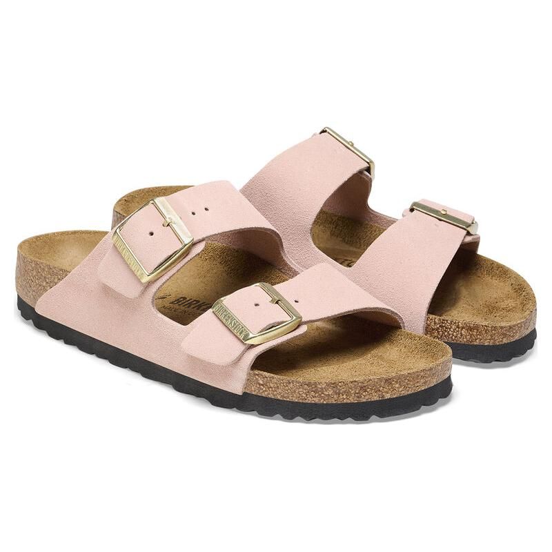 Birkenstock Suede Versatile Comfortable Thick Sole Metal Buckle Slide Sandals Women sandals Light-Rose 1026138