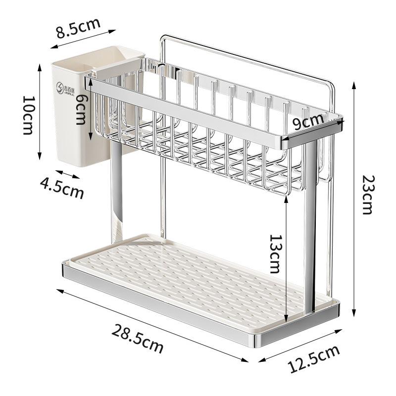 Double-Layer Desktop Cup Holder Household Inverted Drainage Rack Tea Set And Tea Cup Storage Organizer Kitchen Accessories