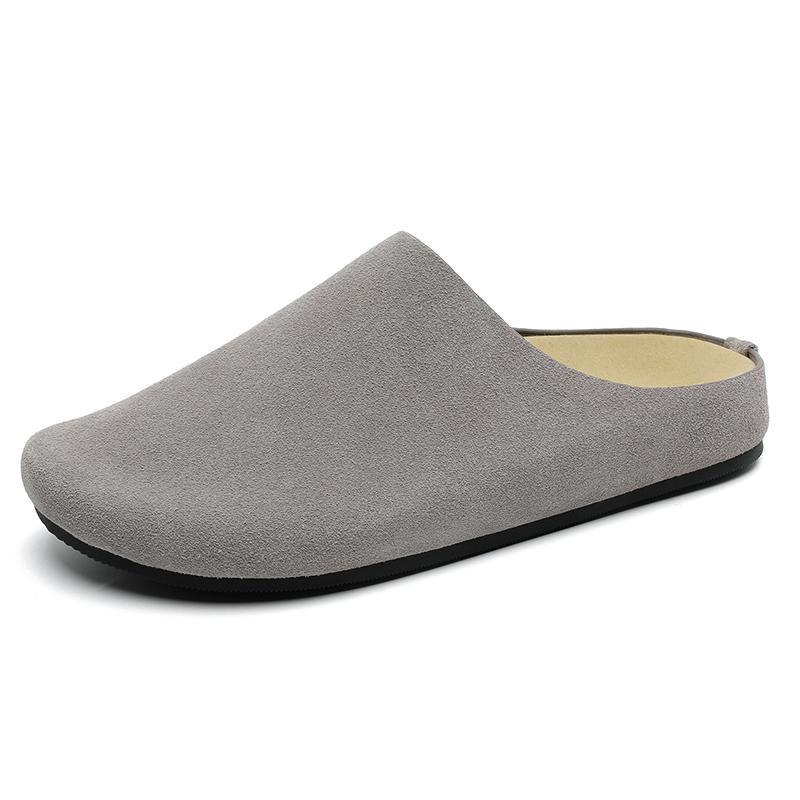 Wildleder Halbschuhe für Herren Mules Große Größe Semi-Drag Loafer Hausschuhe Offene Rückseite Freizeitschuhe Slides Sandalen Slip-On Flache Schuhe