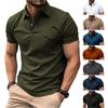 New Men's Polo Shirt Pockets Men's Sports Polo Shirt Fashion Lapel Short-sleeved T-shirt Sweatshirt Tops