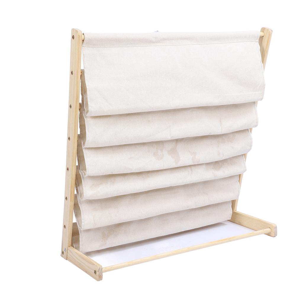 FDIT Standing Children\'s Book School Wooden Book Shelf, Baby Rding Rack & Storage Shelf for Ages 3+, Safe Pine & Cotton  , Space Saving Nursery