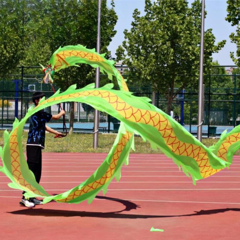 Dragon Dance Ribbon with Head Chinese New Year Gift Festival Performance Props Outdoor Fitness Wu Long Products