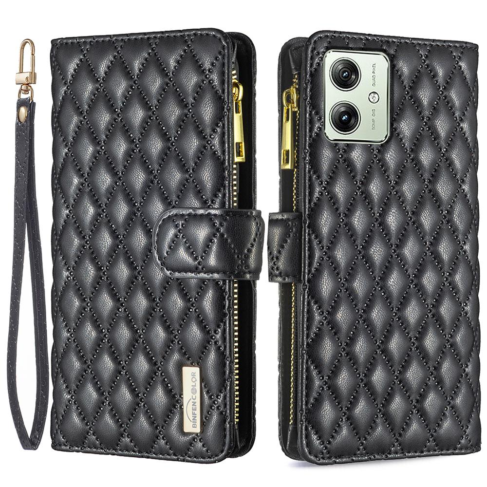 BINFEN COLOR BF Style-15 For Honor X6a 4G Wallet Cover Leather Zipper Pocket Phone Case