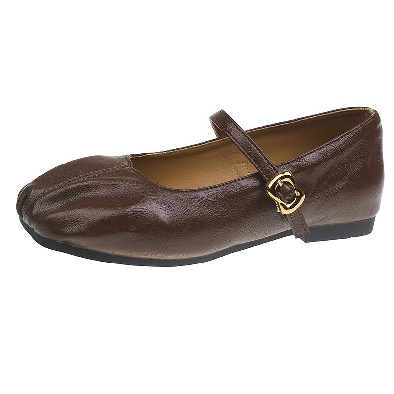 

Модная женская обувь на плоской подошве Весенняя новинка Квадратный носок Мелкий вырез Линия с мягкой подошвой Противоскользящие Износостойкие Одинарные туфли 35