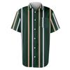Striped Color Blocking Print - Men's Casual Short Sleeved Shirt