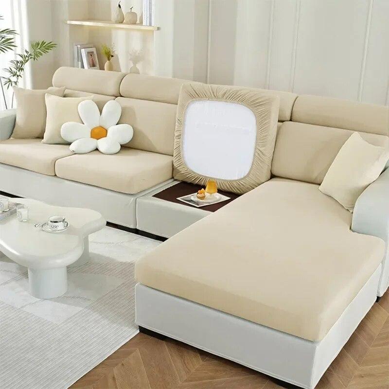 Solid Spandex Sofa Sectional Covers Elastic Breathable Sofa Cushion Cover for Living Room Chaise Longue Sofa Slipcover Home Pets