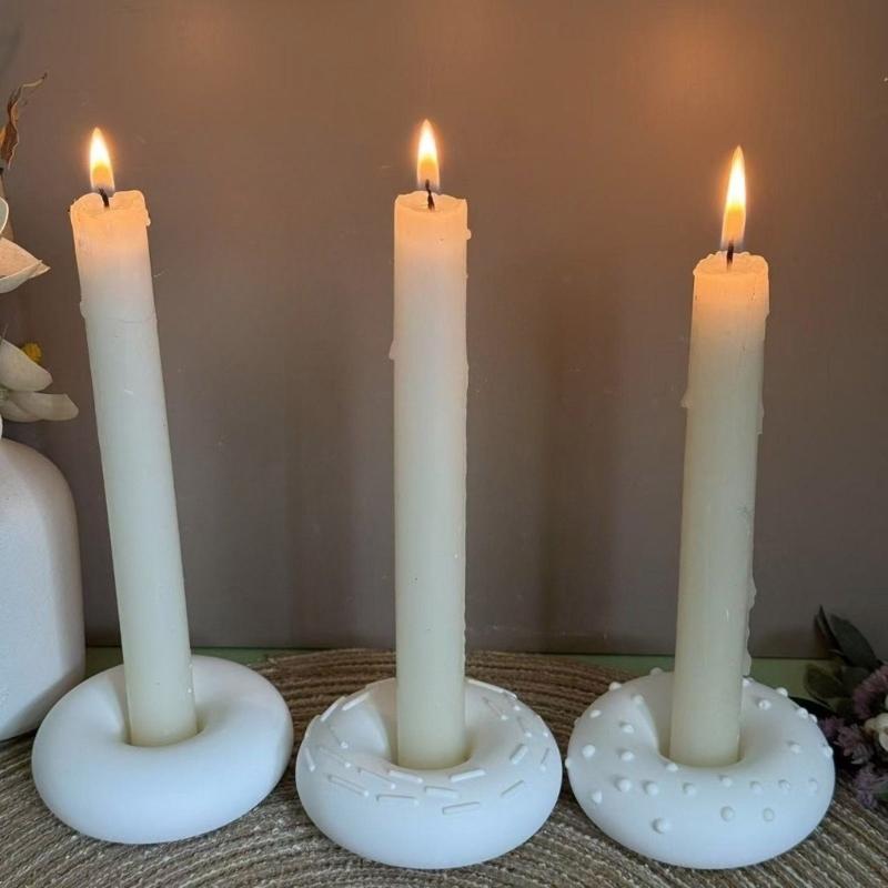 Flexible Starke Silikon Runde Kerzenhalterform Für DIY Handgemachte Bastelarbeiten Und Harzgießprojekte