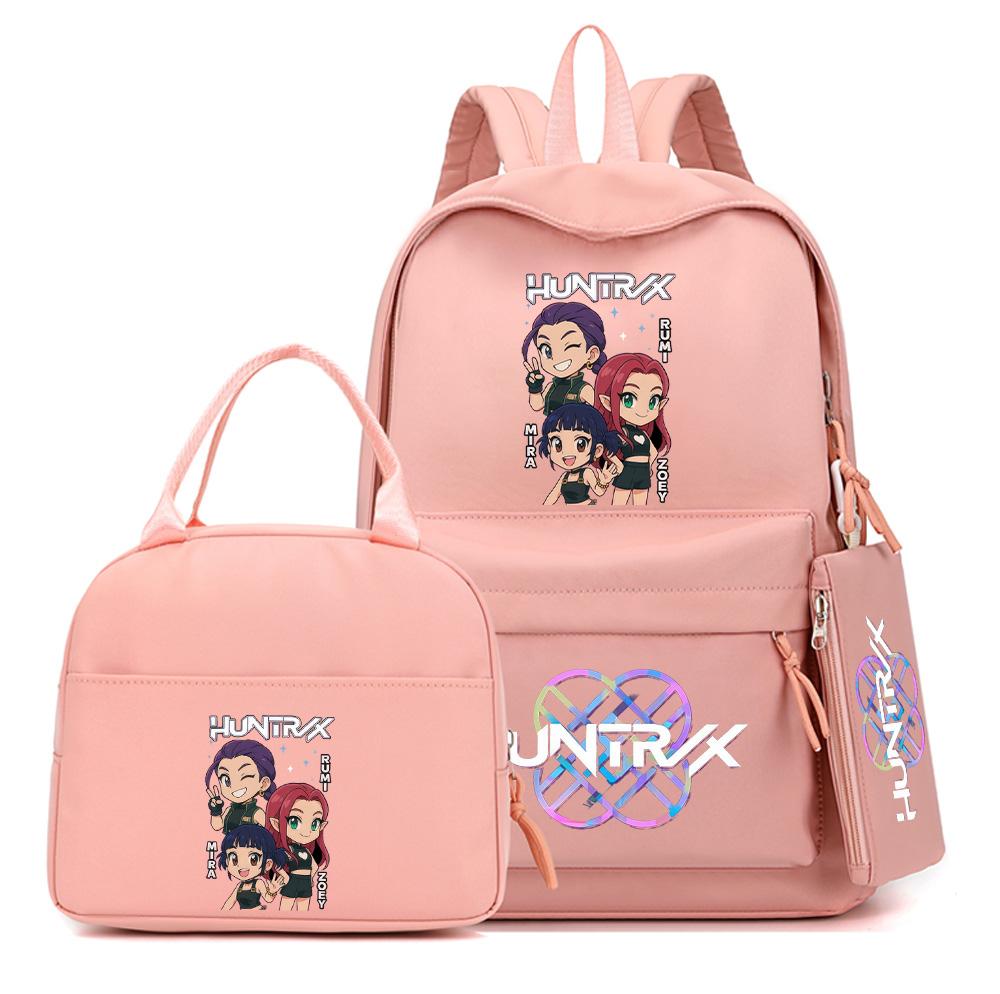 3 Stück/Set Süßer Anime K-Pop Bedruckter Rucksack mit Handtasche Federmäppchen für Teenager Schüler Junge Mädchen Schultasche Bücherrucksack Große Kapazität Reisetasche