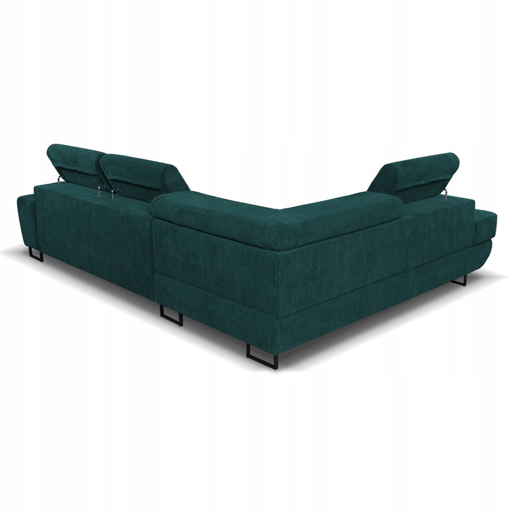 Corner Sofa, Foldable, F, Sleeping, Savio, Left, Family Furniture, Green, Corduroy
