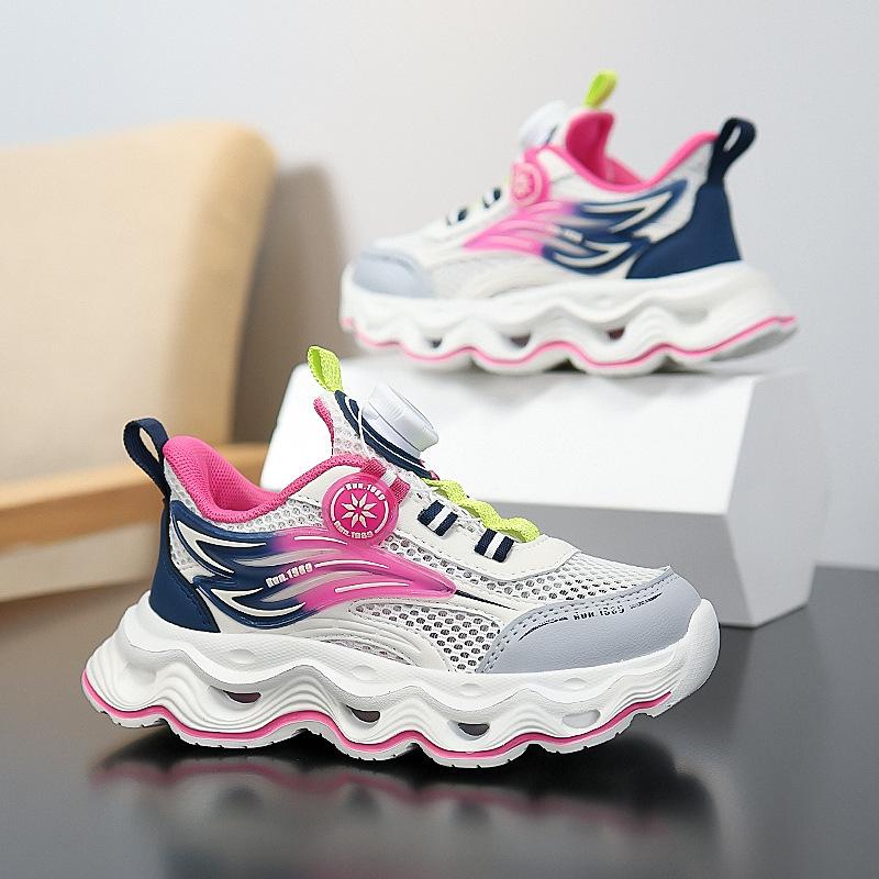 Children's Sports Shoes Girls' Mesh Casual Shoes Wear-resistant and Non-slip Shoes Flow Fashion Children's Sports Shoes Popular Running Shoes