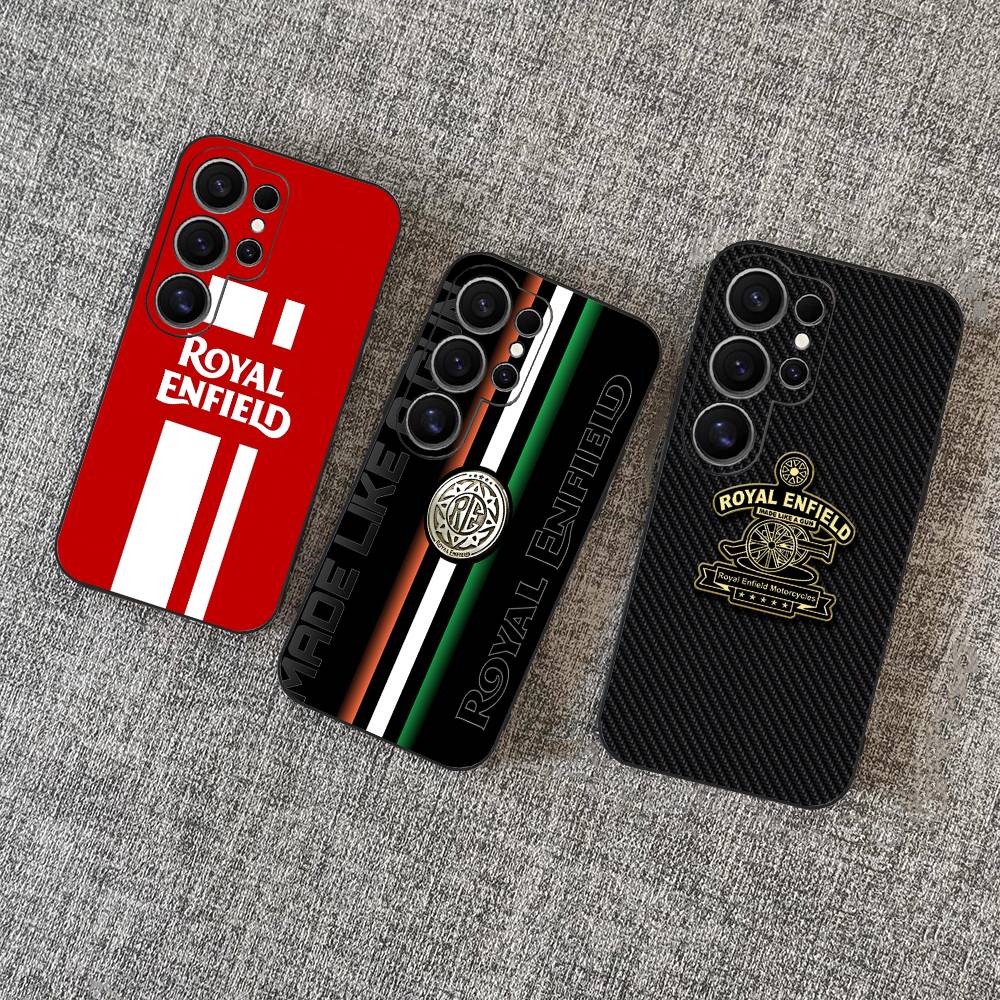 R-ROYALS E-ENFIELDS Logo Phone Case For Samsung S 24 Fe 25 Ultra Plus 20 Lite 21 30 22 23 24 22 Ultra 5G Fundas