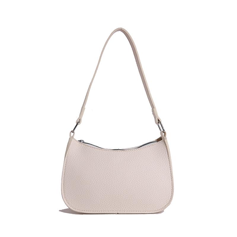 Damenmode Strukturierte Umhängetasche mit Litschi-Muster - Stilvolle, hochwertige Schulterhandtasche