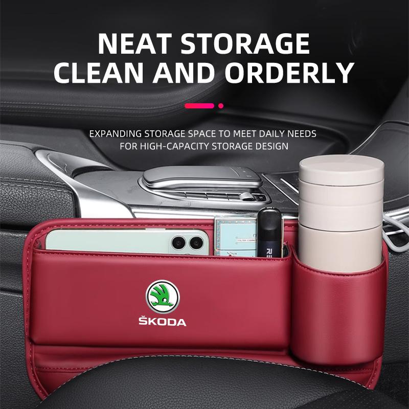 Cvpgm3 Car Seat Gap Organizer Storage Box Pocket Auto Interior Accessories For Skoda Rapid Octavia A5 S Kodiaq Fabia A7 Octavia VII