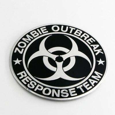 7,5*7,5 cm Zombie Outbreak Response Team Logo-ul Biohazard Autocolant din aliaj de aluminiu Mașină Motocicletă Bicicletă Emblemă Emblema Decal
