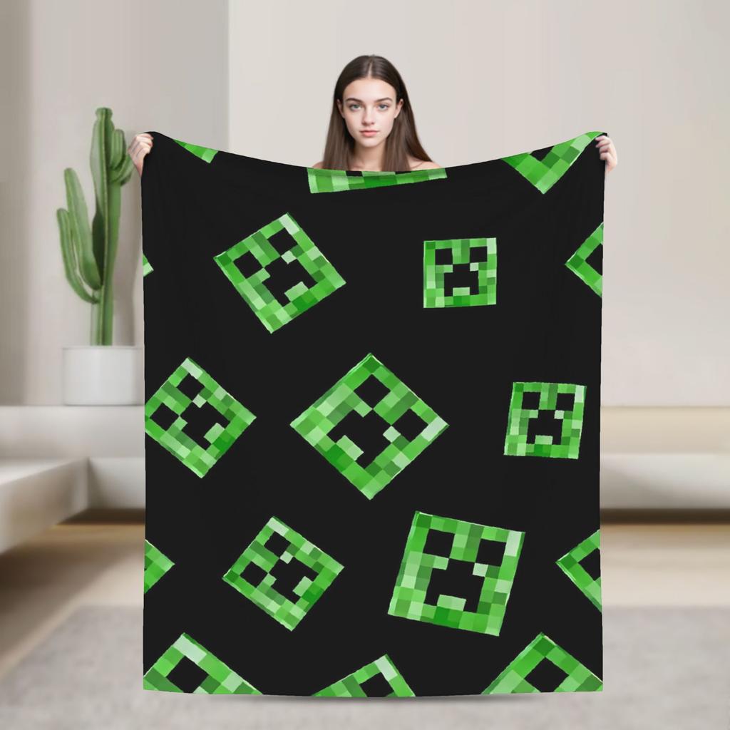 Pig Pixel Game Blanket Quality Warm Soft  Throw Blanket Winter Picnic Couch Chair Sofa Bed Novelty Bedspread