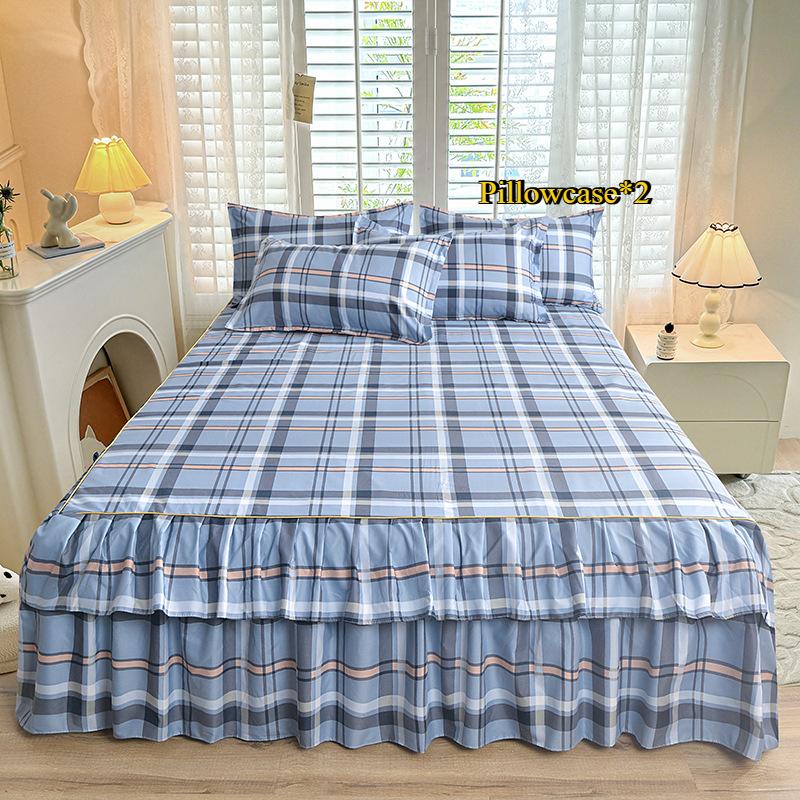 Bedroom Household Single-piece Sanding Bed Skirt Solid Color Skin-friendly Bedspread Bed Cover Bedroom Student Dormitory Sheets