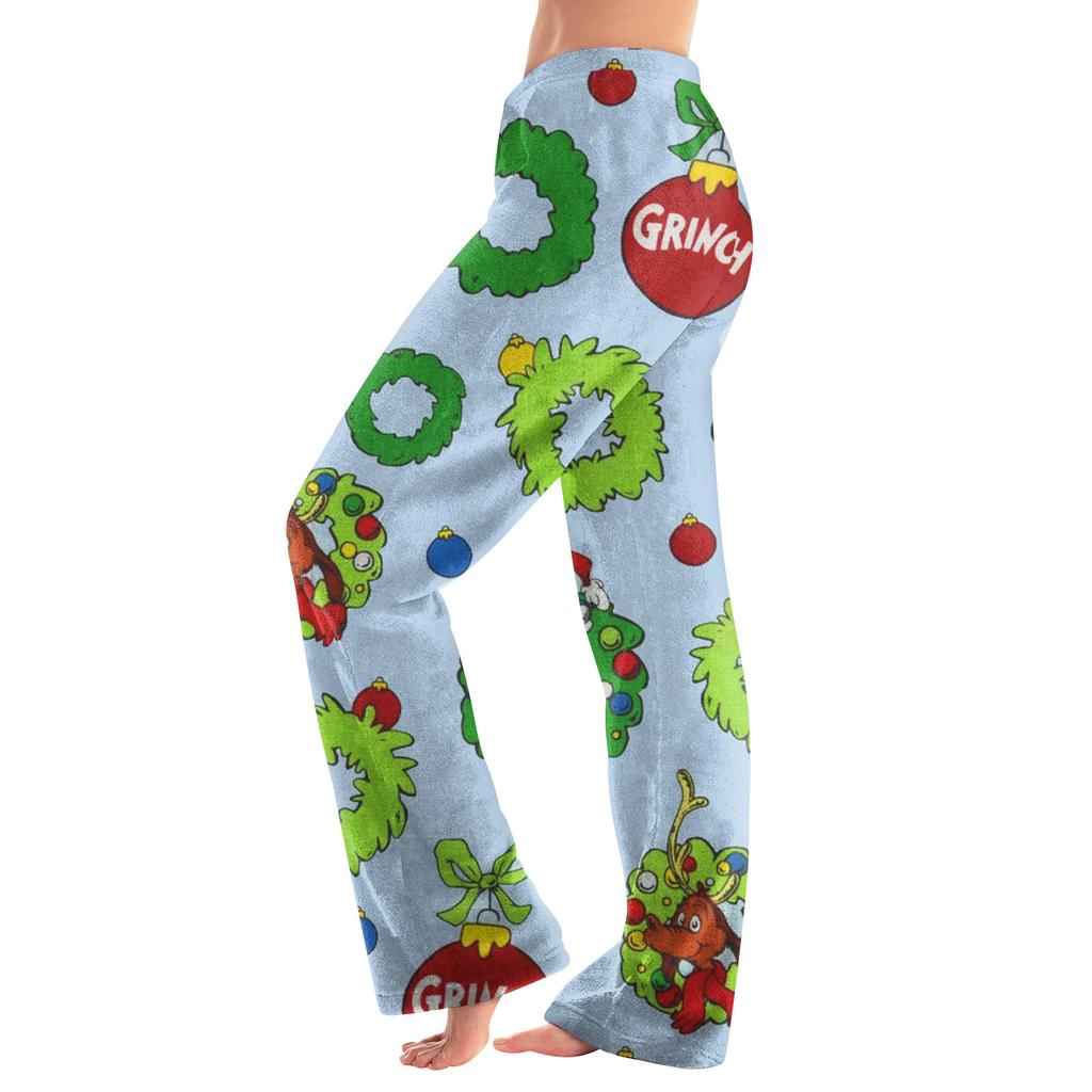 Women Winter Print Pants Full Length Long Trousers Sports Pants