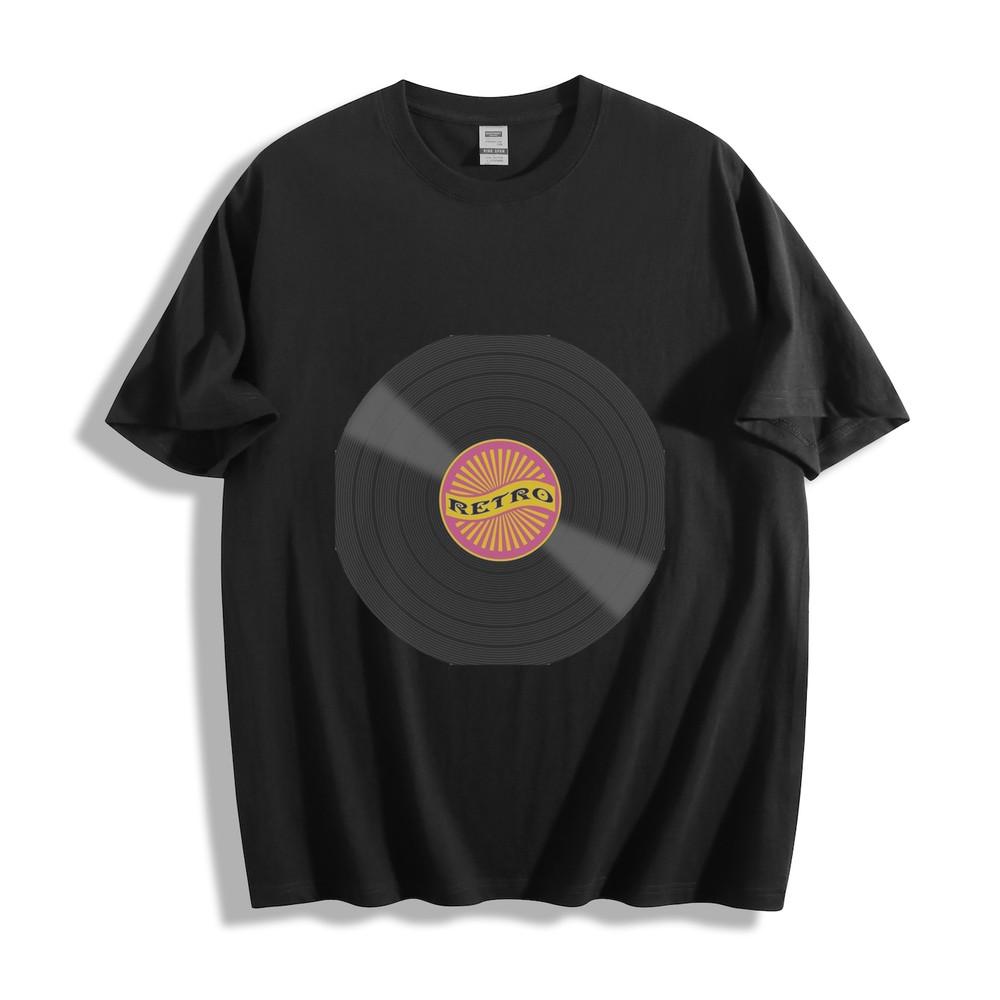 Unisex Retro Vinyl Record Graphic T-Shirt Vintage Music Band Tee