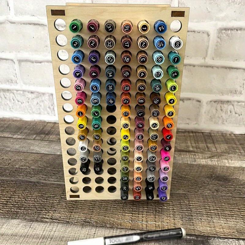 1 pz 77/120 fori Portapenne da artista in legno, Portaoggetti staccabile a più scomparti per Pennelli da pittura, Matite colorate, Pennarelli per Casa e Ufficio.