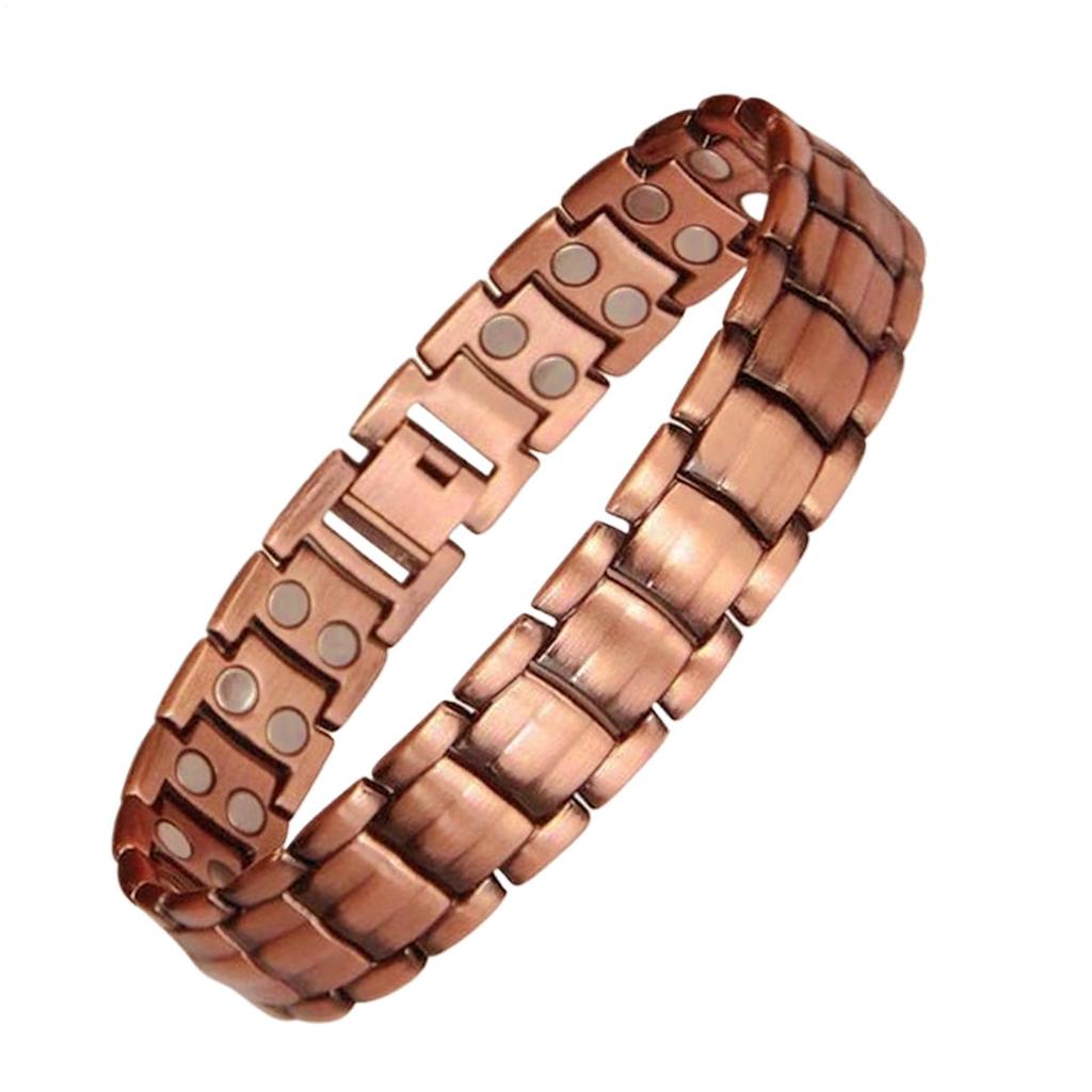 Magnetarmband för män armbandsur kedja Ren koppar Magnetarmband Smycken för Löpning Sport Gym Fäder Utomhus