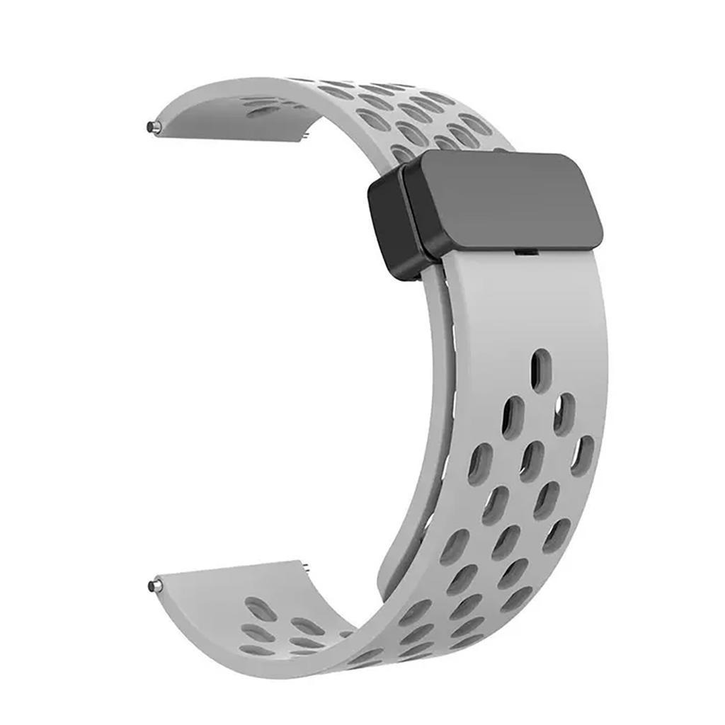 22mm 20mm Breathable Silicone Strap for Samsung Galaxy Watch 3 /4/ 5 /6 /S3 with Active Magnetic Strap for Huawei GT3/4 /Amazfit