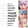12Pcs Wooden Poles Nylon Hair Face Painting Body Painting Brushes Oil Painting Acrylic Watercolor Painting Pen Set