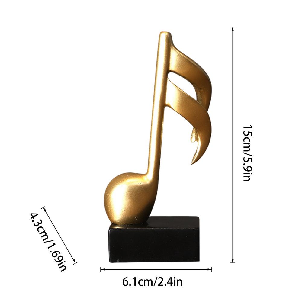 Musical Note Figurines Creative Home Decoration Resin Golden Sculpture Piano Office Desktop TV Cabinet Ornaments Birthday Gifts