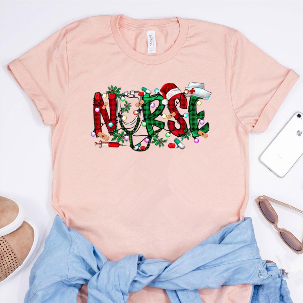 Christmas Nursing Tshirt Nursing School Shirt Nurse Christmas 2023 Tees Xmas Party Shirts Lit It Up Midwife Shirts Nurse Gifts