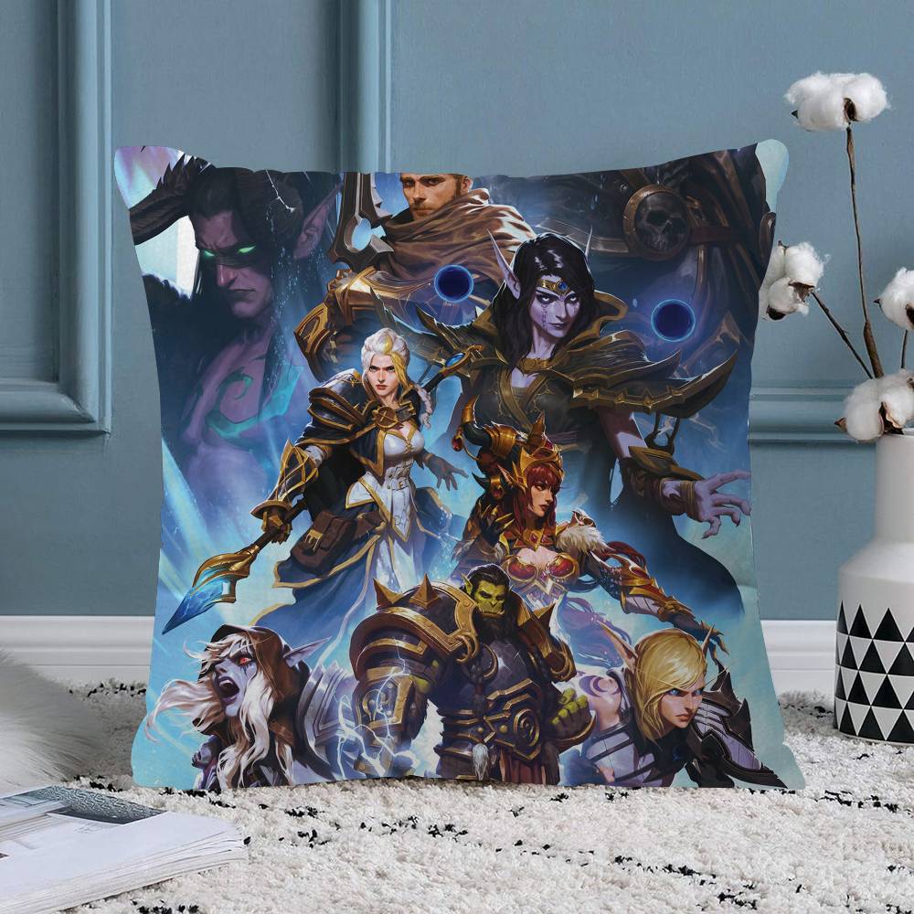

Чехлы на подушки Герои World of Warcraft Мультяшные Декоративные для дивана Домашние Двусторонние Короткий плюш Милый чехол для подушки 30x30 cm