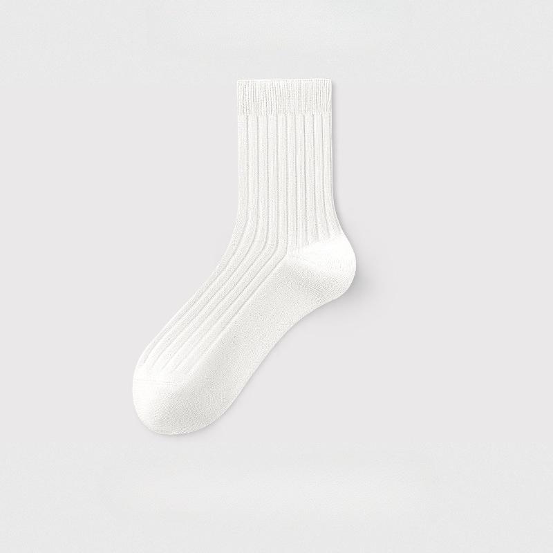 36-44 Plus High Quality Men's Business Cotton Socks Medium Vertical Stripe Breathable Sports Socks