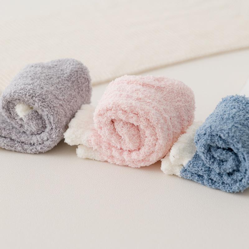 Winter Women's Twist Coral Fleece In The Tube Wild Warm Floor Socks Adult Socks