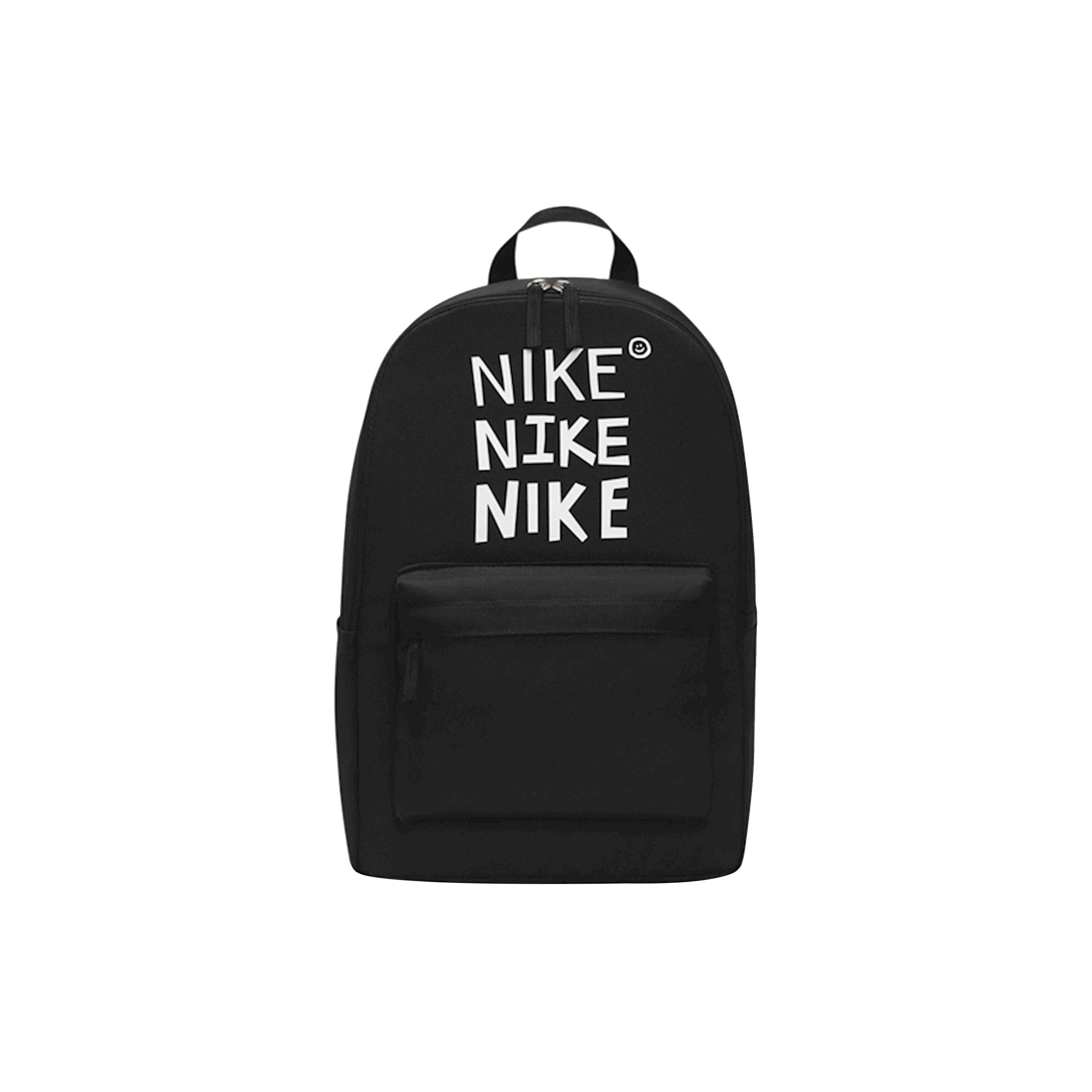 Nike Sports Casual Letter Print Zipper Polyester Backpack Men Backpack Black DQ5753-010 Black