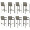 9 Piece Garden Bar Set Grey Poly Rattan