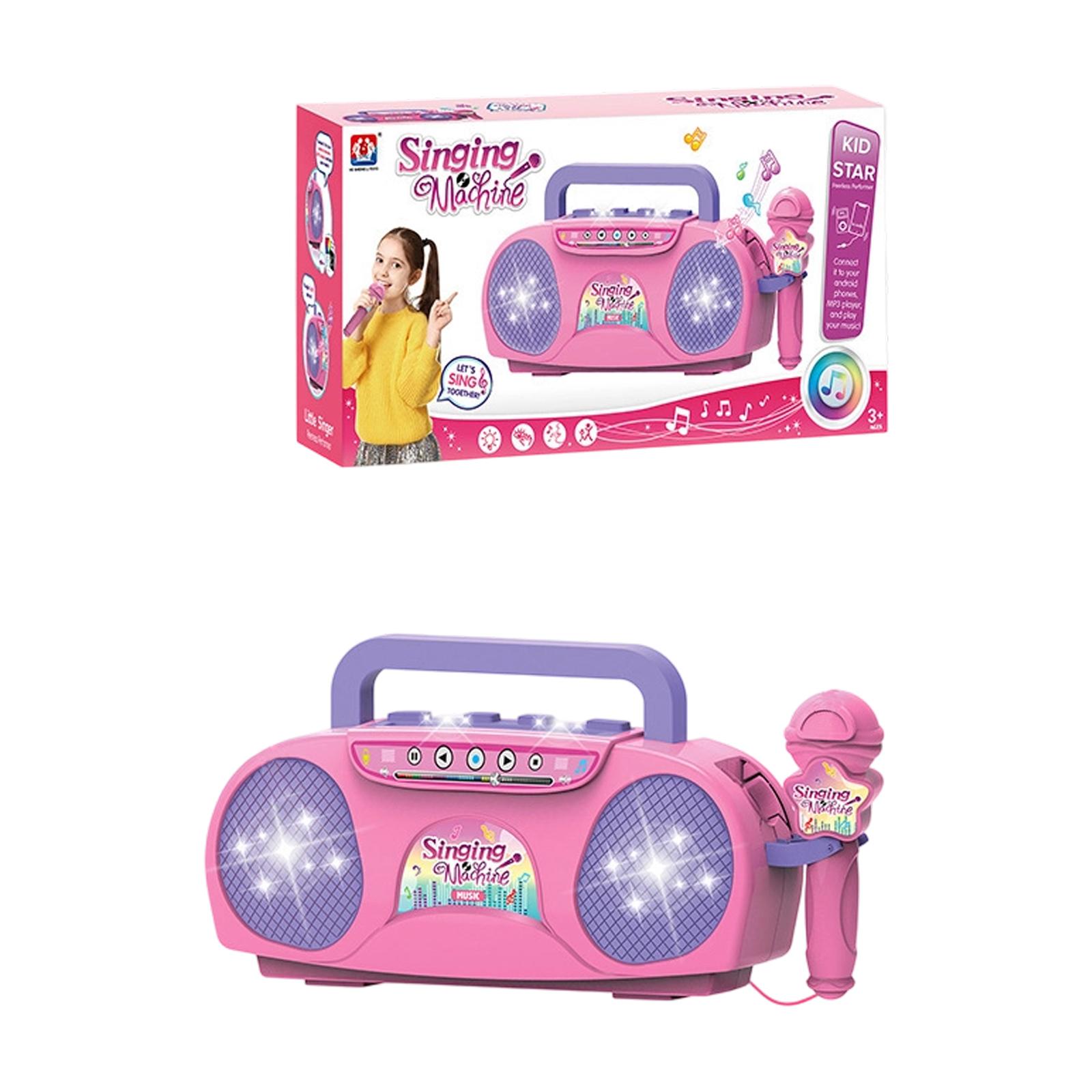 

Children S Singing Machine Microphone Toy Portable Singing Machine With Microphone Radio Karaoke Children S Toy рожевий