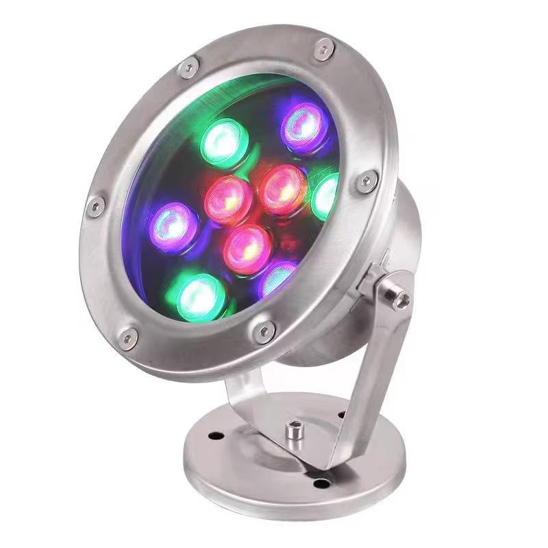 Edelstahl Bunte LED Unterwasserleuchte für Pools, Aquarien und Außenlandschaften