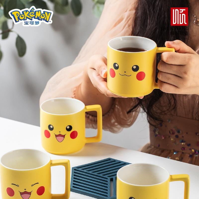 SHUNXIANG Pokémon Pikachu Mug Kawaii Anime Ceramic Mugs Breakfast Milk Cup Cute Drink Tableware Coffee Mug Children's Water Cups
