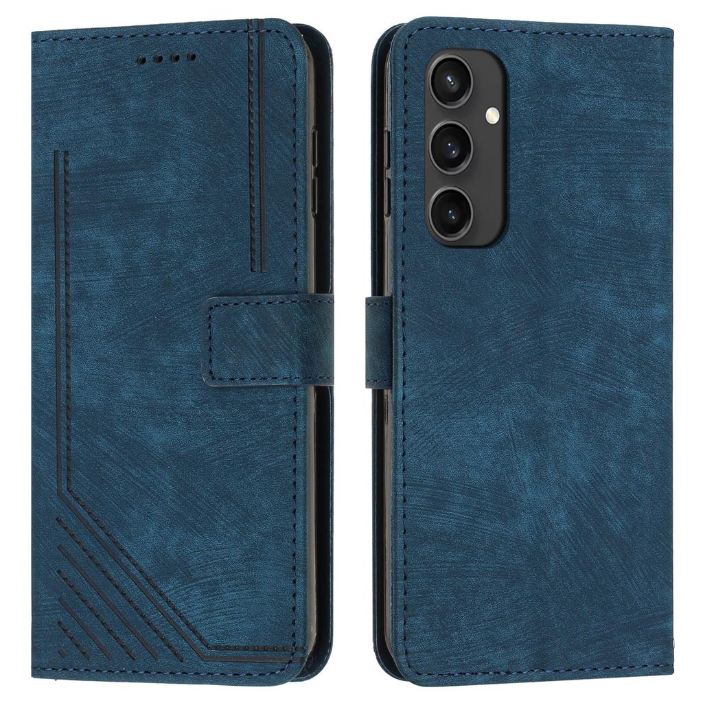 For Samsung Galaxy S24 FE Case Lines Pattern Full Protection Leather Flip Phone Cover