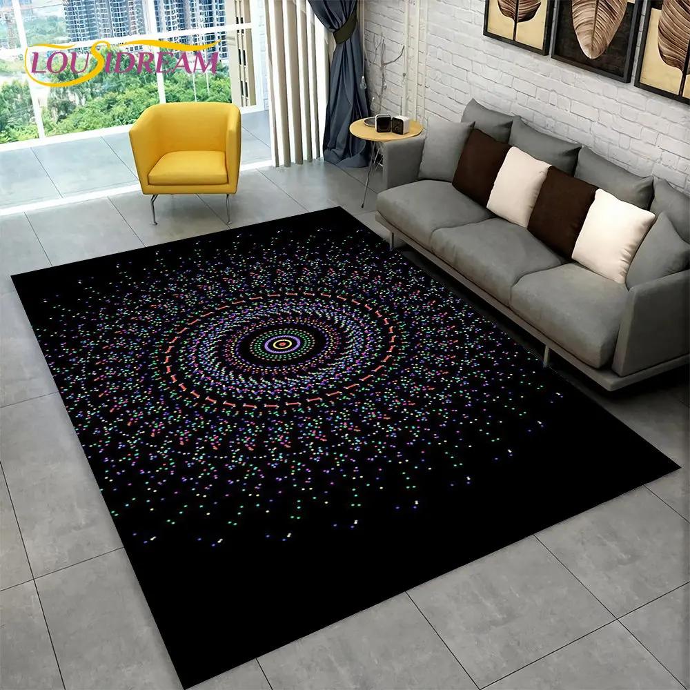 Bohemia Mandala Geometric Area Rug,Carpet Rug for Home Living Room Bedroom Sofa Doormat Kitchen Decor,Kid Non-slip Floor Mats
