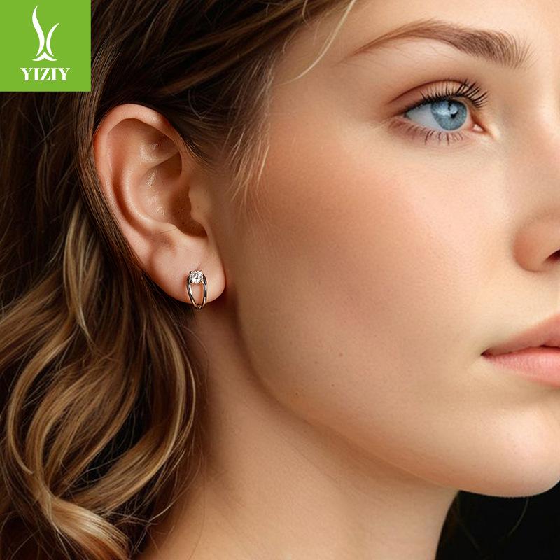 30 Points Mozzarella Diamond Earrings, Elegant And High-End S925 Sterling Silver Earrings Earrings.