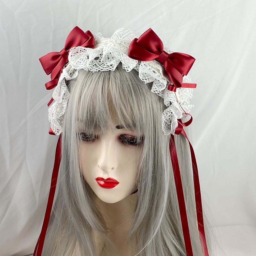 Multicolor Sweet KC Lace Hair Clips Lolita Bow Removable Lolita Headband Korean Hair Accessories