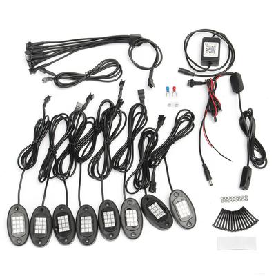 8 Pcs RGB LED Car SUV Chassis Decoration Lights Rock Lamps Bluetooth APP Control