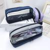 Two-Tone Transparent Large Capacity Pencil Case for Students